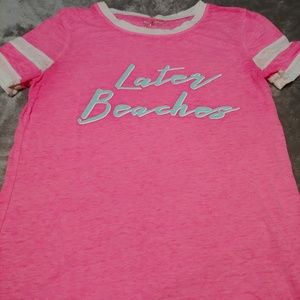 Pink "Later Beaches" Tee